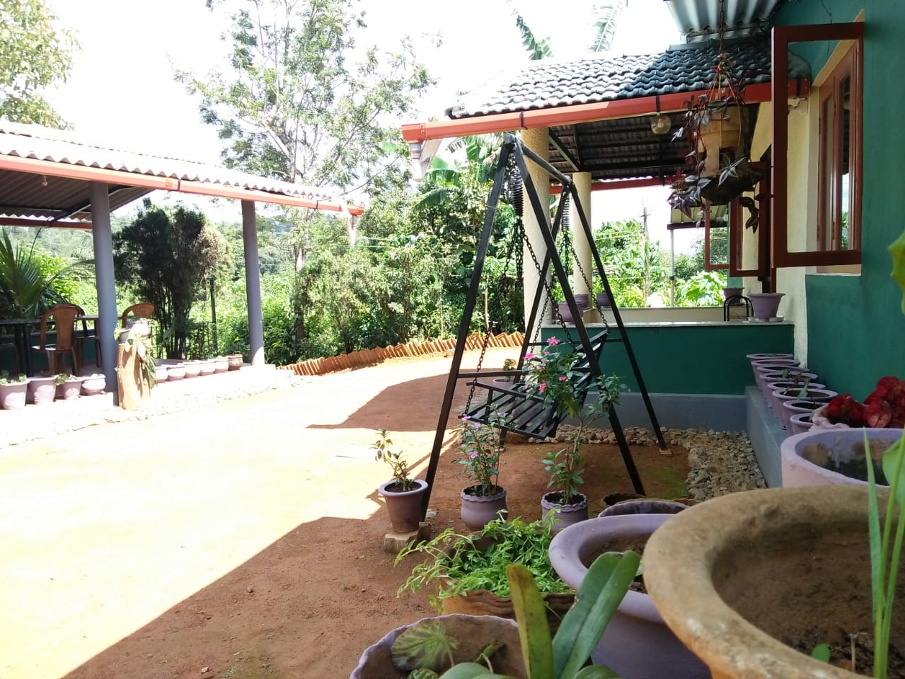 Outdoor area with swing